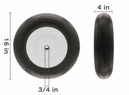 16" Foam Filled Wheelbarrow Wheel [125 51.450.016]