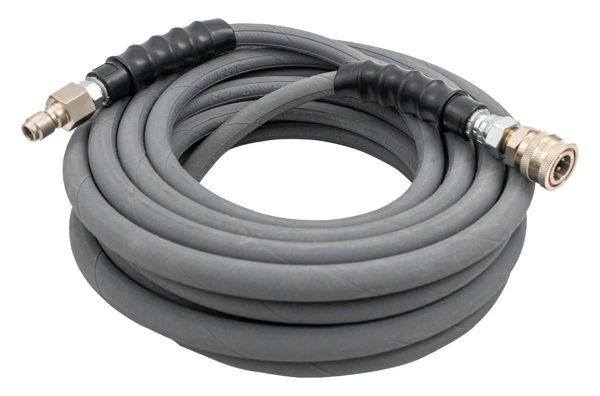 3/8" R1 1 Wire Hose - Grey - 4,000 PSI - Lenflex[165 R1J400 10ML QC]