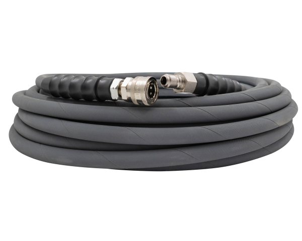 3/8" R1 1 Wire Hose - Grey - 4,000 PSI - Lenflex[165 R1J400 10ML QC]