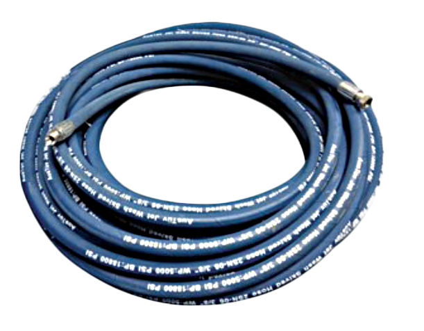 3/8" R2 2 Wire Thick Coat Hose - Grey - 5,000 PSI - Lenflex [165 R2J400 10MK 3/8MX3/8 FS]