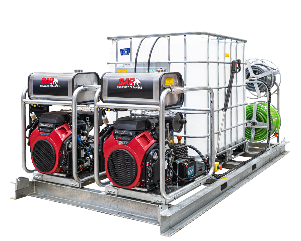 Twin Machine with Reels and IBC Tank [120 BAR4030CG-HETWIN SKID]