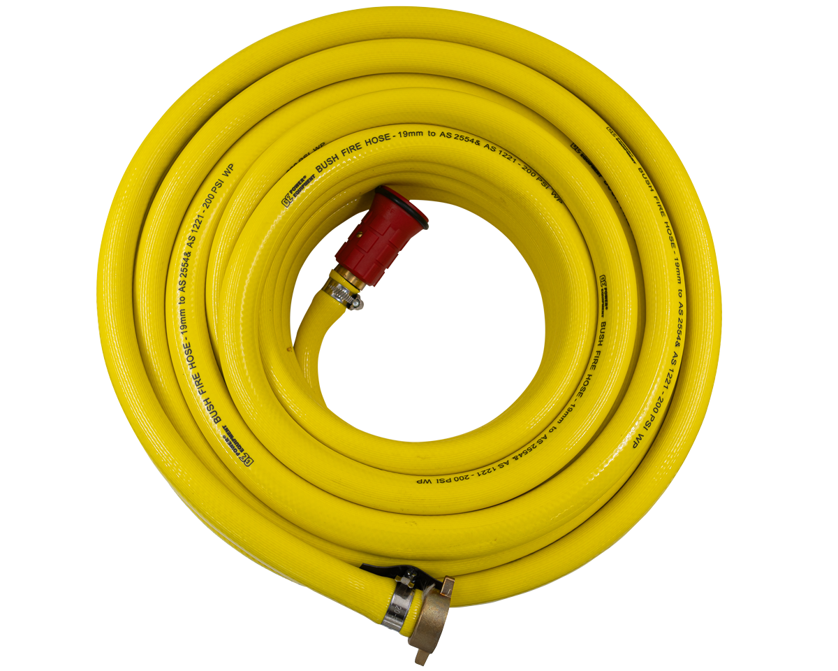 BE 1" Fire Discharge Hose with Adjustable Nozzle - Discharge Hose - 3/4" Hose