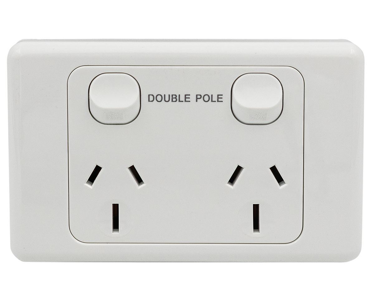 MYW 2X15A Double Pole Outlet [165 AS319-2X15ADP]