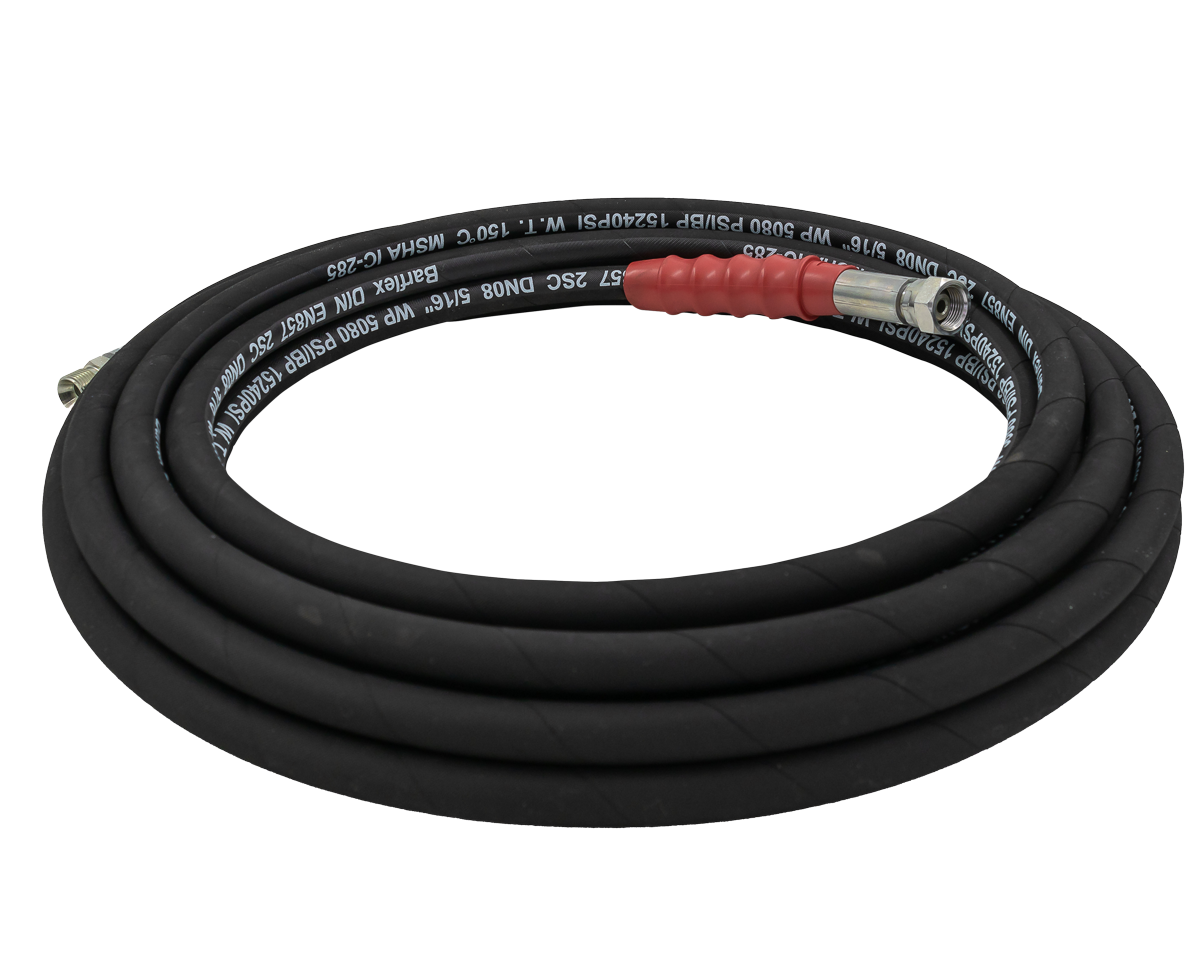 5/16" R2 2 Wire Hose - Grey - 4,000 PSI - Alfagomma[165 R2J300 10ML 3/8Fs x 3/8M]