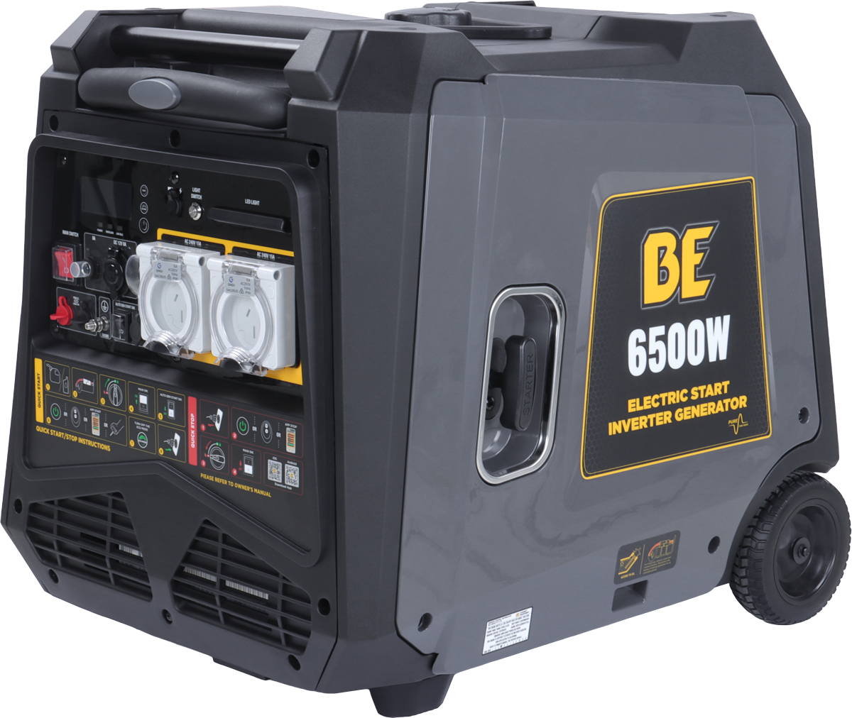 6,500W Pure Sign Wave Digital Inverter Generator - Electric, Remote & 2-Wire Start [123 GI65E]