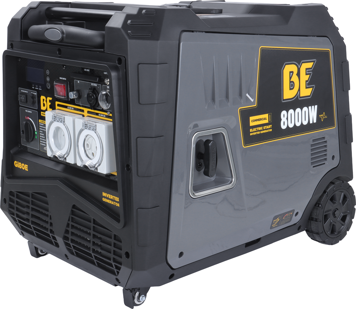 8,000W Pure Sign Wave Digital Inverter Generator - Electric, Remote & 2-Wire Start [123 GI80E]