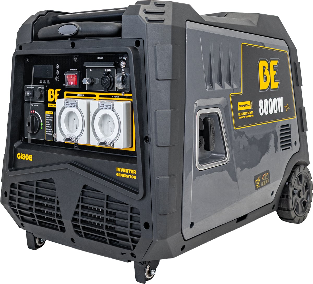 8,000W Pure Sign Wave Digital Inverter Generator - Electric, Remote & 2-Wire Start [123 GI80E]