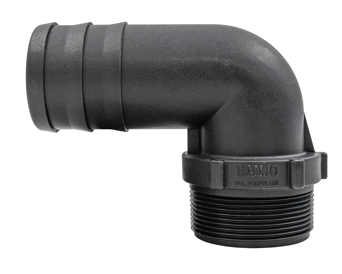 DELIVERY ELBOW 90° WITH BARB – FITS 3″ [124 HB300-90]