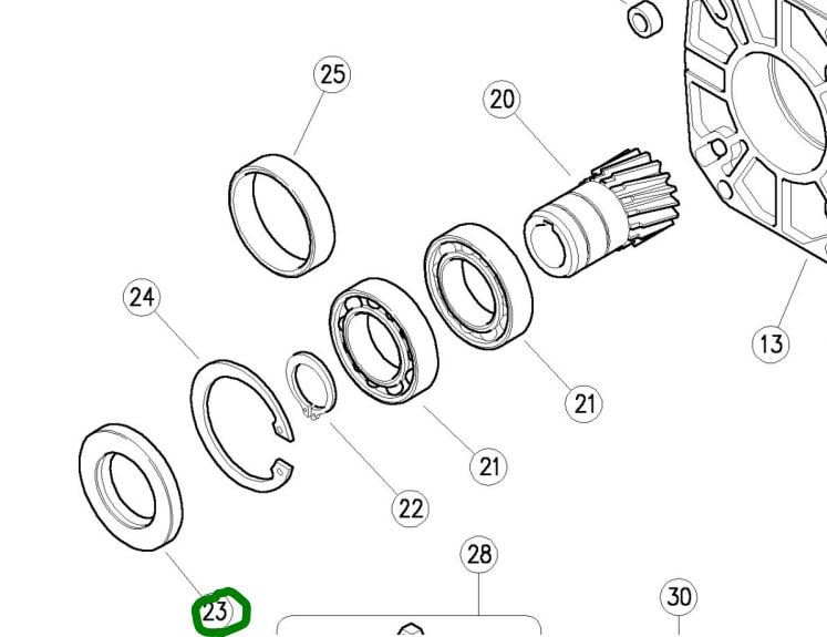 Gear Box Seal Ring - PA[145 10.2040.72]