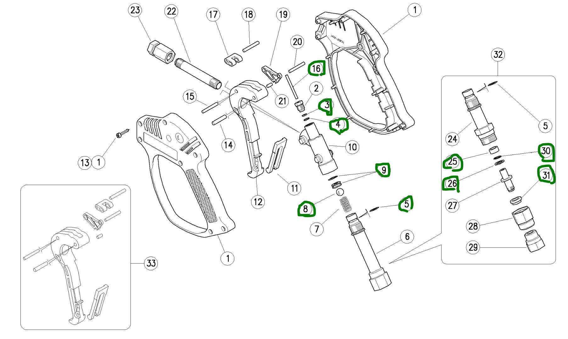 Spray Gun Service Kit RL 51 [145 30.4213.24]