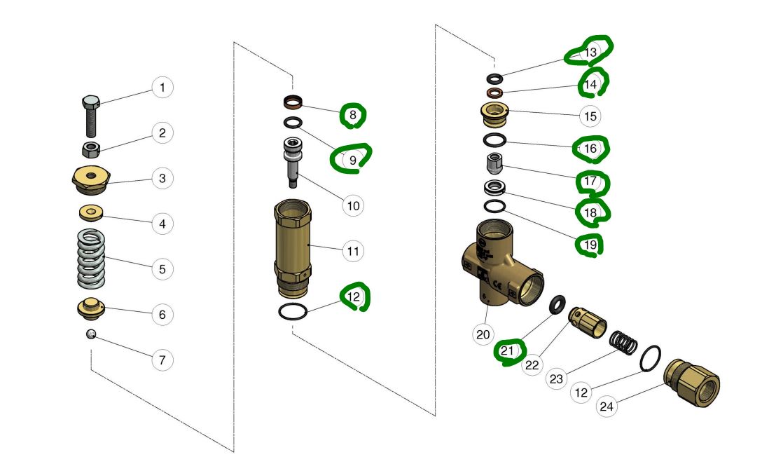 Unloader Repair Kit - VB140/160 - PA[145 60.4812.24]
