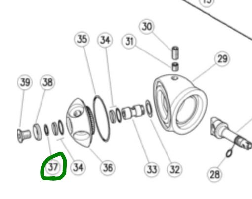 Shim ring, 8.3 x 14 x 0.3 mm  Stainless Steel - Item 37 [145 80.0505.53]