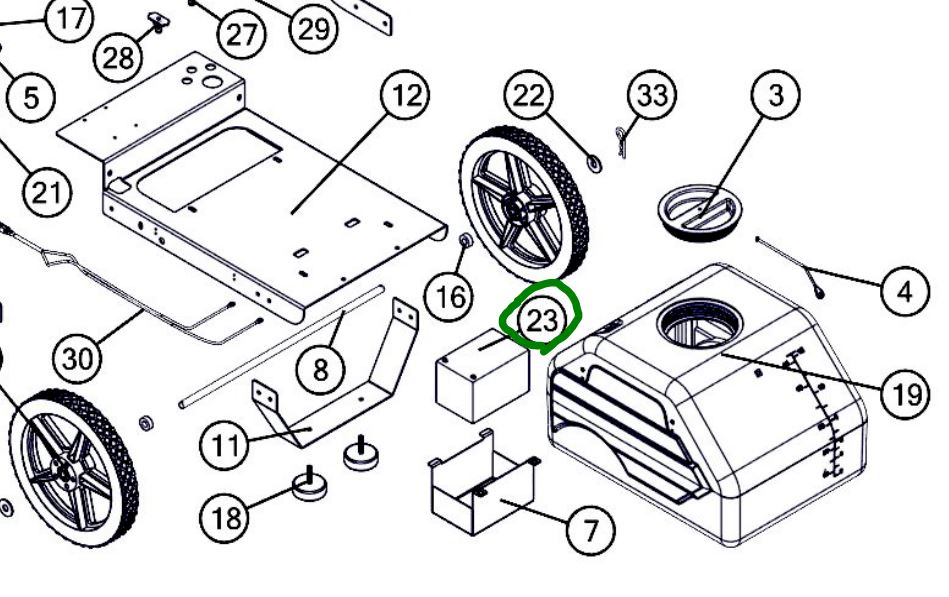 Bleach Sprayer Battery [165 33-300082]