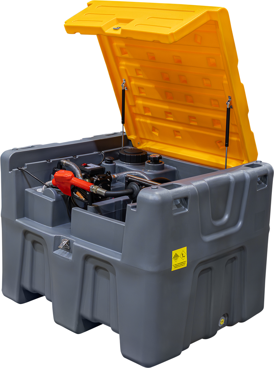 Diesel Cube Tank 480 L W/Pump Kit & 10 m Reel [165 DD480]