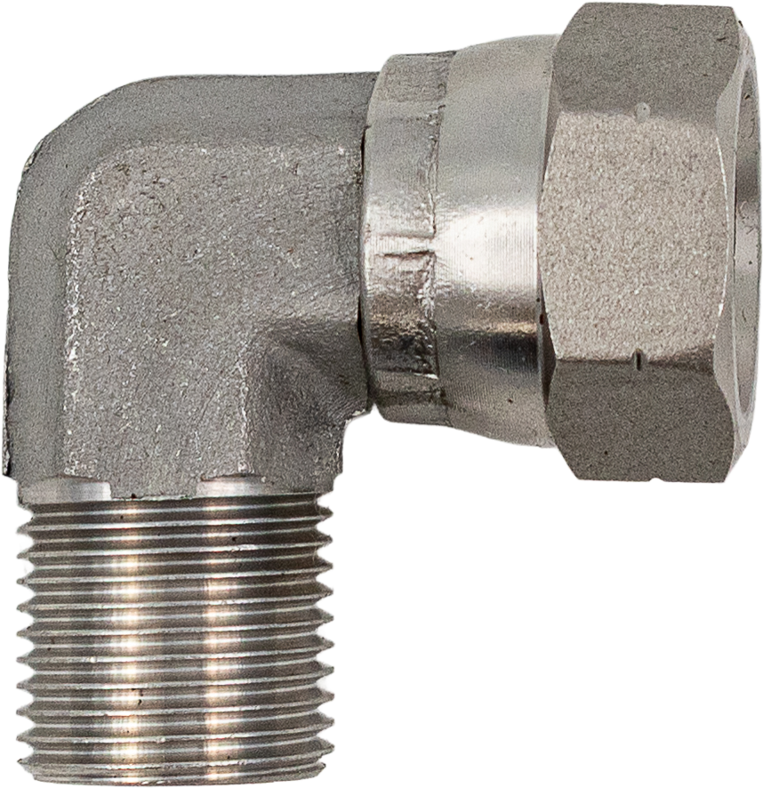 Hose Swivel - 90 deg 3/8 M / FS Swivel Stainless [165 L2B9-06SS]