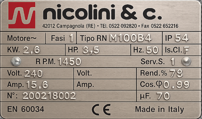 Nic 2.6kW B3/B14 [165 M41002/634BC3KO]