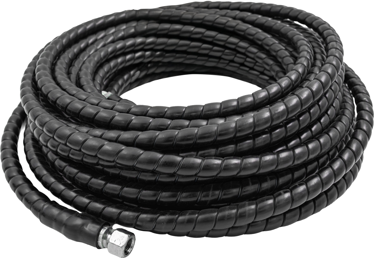 1/4″ 2 Wire Spiral Wrap Hose – Black Cover – Blue Hose – 5,800 PSI [165 R2AJPTB 1/4 20M]
