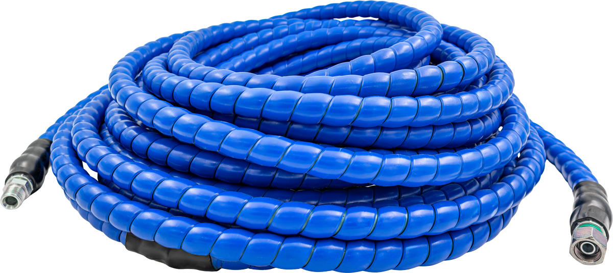3/8″ 2 Wire Spiral Wrap Hose – Blue Cover – Blue Hose – 5,800 PSI [165 R2AJPTL 3/8 10M]
