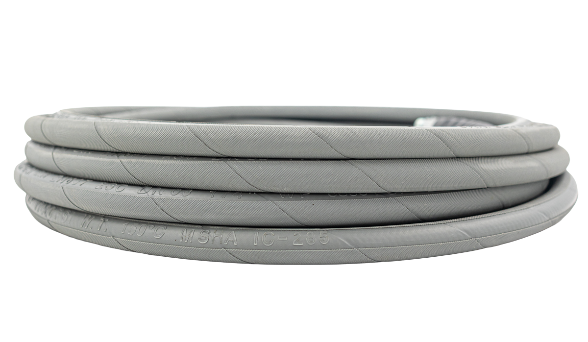 1/4" R2 2 Wire Hose - Grey - 5,8000 PSI - Lenflex [Was 165 R2J200 10ML 1/4FS X 1/4M]