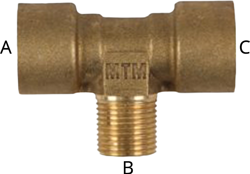 Tee Fitting - 3/8" F x M x F [147 1206060319]