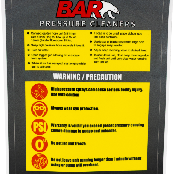 Warning Label BAR Large [SIL 85.609.005 BAR]