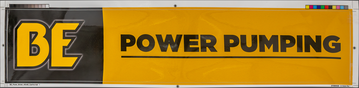Small Pump Frame 450 x 95 [SIL STICKER BE POWER PUMP]