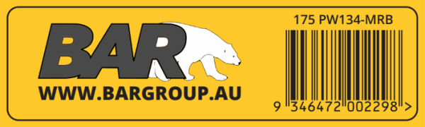 Decal – Yellow Mini Reel Decal (BAR Logo and BAR Code) [125 85.610.201]
