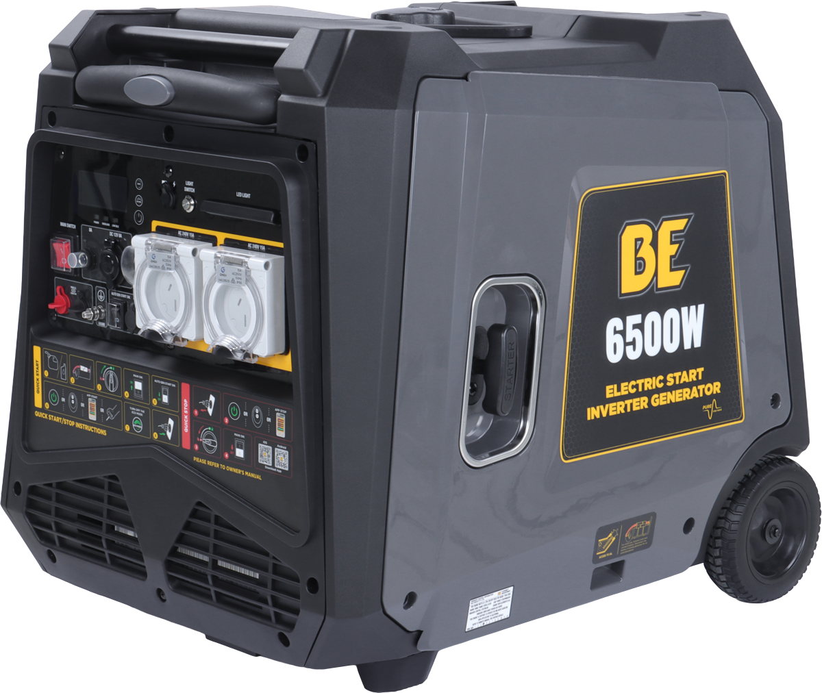 6,500W Pure Sign Wave Digital Inverter Generator - Electric, Remote & 2-Wire Start [123 GI65E]