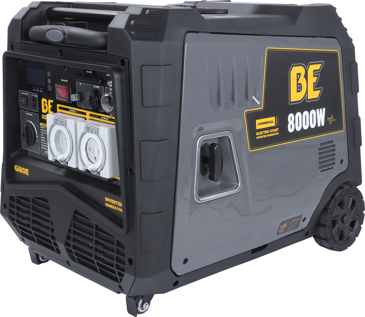 8,000W Pure Sign Wave Digital Inverter Generator - Electric, Remote & 2-Wire Start [123 GI80E]