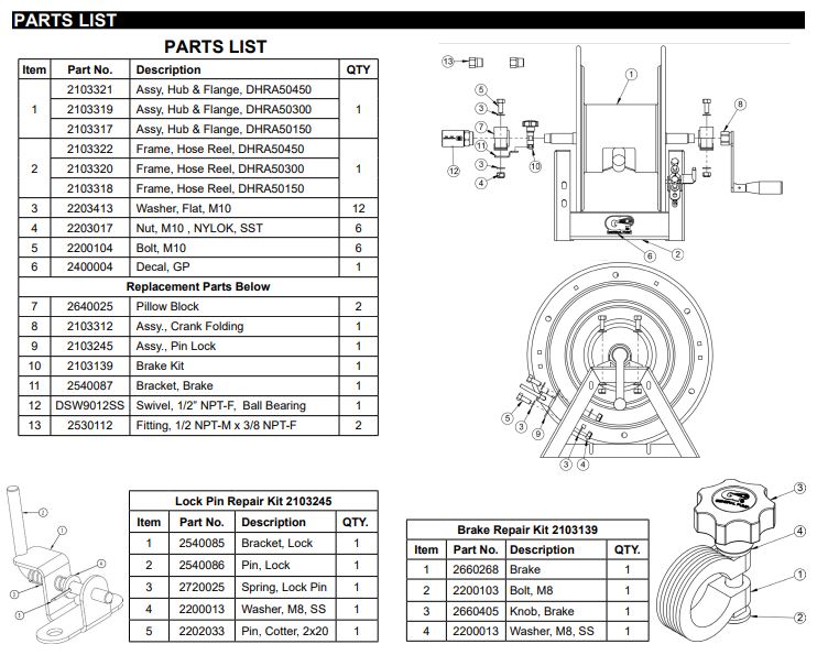 GP A Frame - Brake Rep Kit [222 2103139]